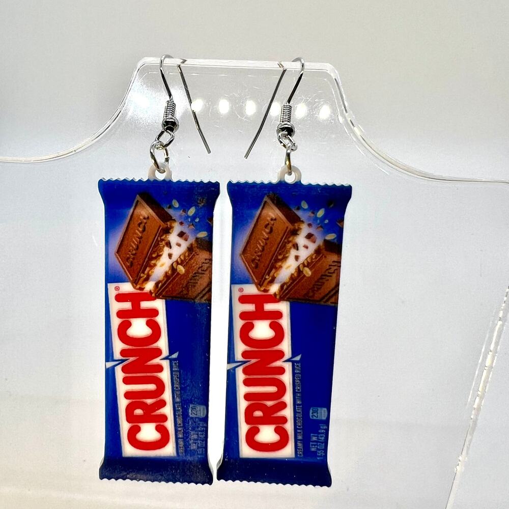 Crunch Earrings - Crunch Bars - Candy Earrings - Candy Accessories - Snacks